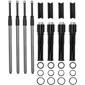 S&S CYCLE Quickee Pushrod Kit with Gloss Black Covers Harley Davidson FLDE / FLFB / FLFBS 1750-1977cc 17-25