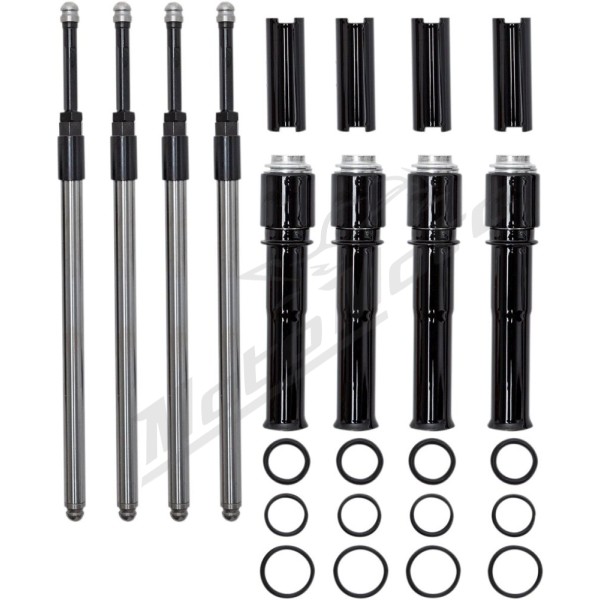 S&S CYCLE Quickee Pushrod Kit with Gloss Black Covers Harley Davidson FLDE / FLFB / FLFBS 1750-1977cc 17-25