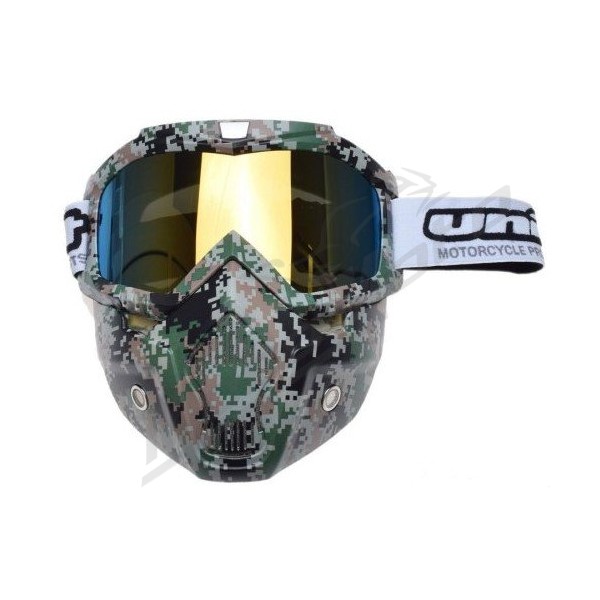 Off Road Goggles with mask camo UNIT M02 (rainbow lens)