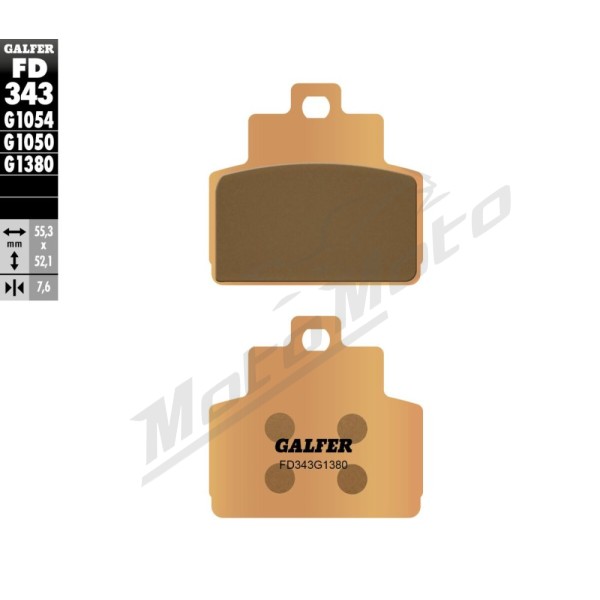 GALFER HH Sintered Brake Pads Piaggio / Vespa 125-500cc 09-20