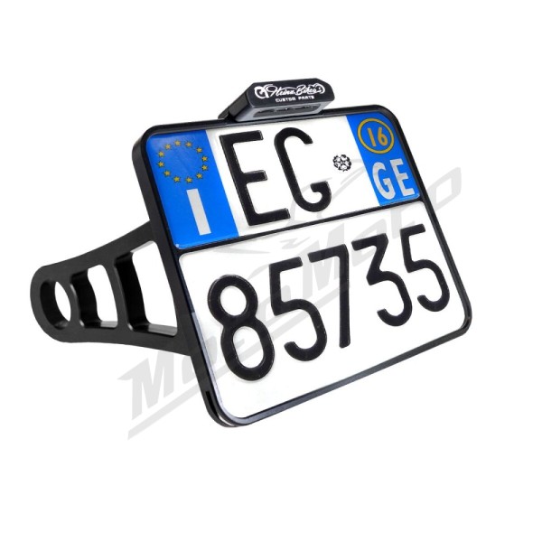 HEINZ BIKES Ø25.4 Šoninis valstybinio numerio ženklo laikiklis 177x177mm Harley Davidson FLS / FLSTC / FLSTF / FLSTN / FXST 1584/1800 08-17