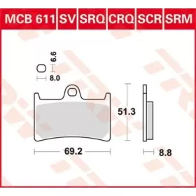 TRW All Round Sintered Metal Brake Pads  Yamaha BT / FJR / FZ1 / FZ8 / FZS / MT / MXT / TDM / XJR / XSR / XT / XV 600-1900cc 98-22