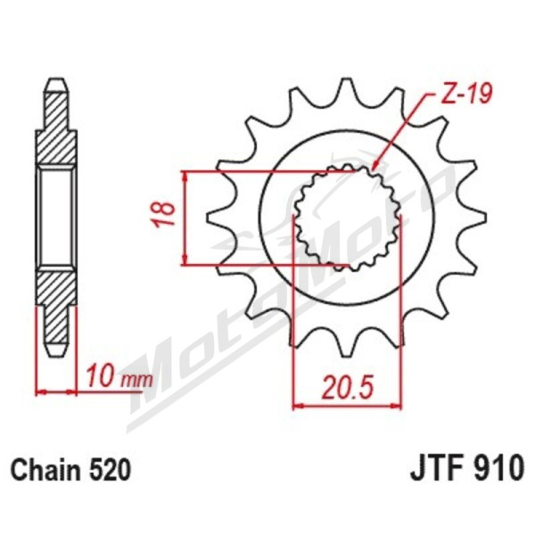 JT Grandinės komplektas sustiprintas 520X1R 14/46 Zontes GK / Urban / Scrambler 125 20-25