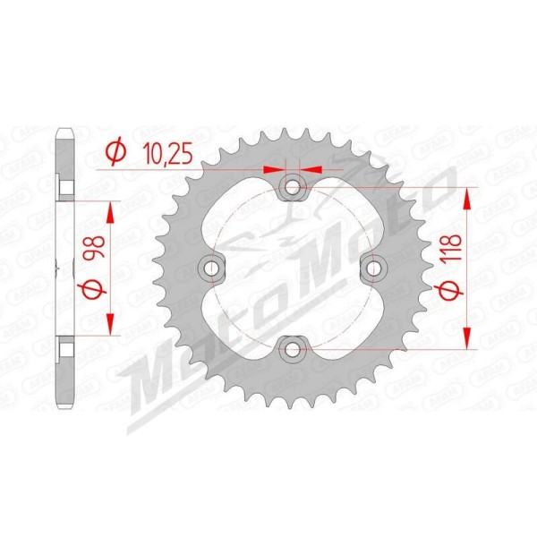 AFAM Steel Standard Rear Sprocket 520 39-42 teeth CAN AM DS 450 08-09