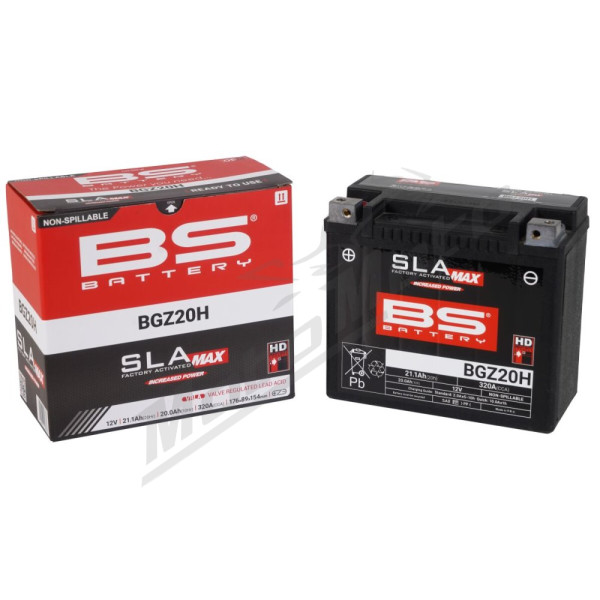 BS BATTERY SLA MAX Factory- Activated AGM Maintenance-Free Battery BGZ20H 12V 20Ah