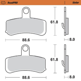 MOTO-MASTER Roadpro Front Brake Pads Harley Davidson FLD / FLS / FLSTF / FXDF / FXST / FXSTC 1584-1800 07-17