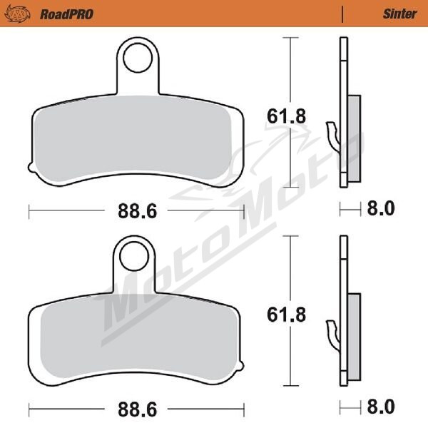 MOTO-MASTER Roadpro Front Brake Pads Harley Davidson FLD / FLS / FLSTF / FXDF / FXST / FXSTC 1584-1800 07-17