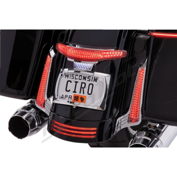 CIRO Latitude Clear Taillight and License Plate Mount Silver HARLEY DAVIDSON FLHRXS / FLHX / FLHXS / FLTRX / FLTRXS 1584-1868 10-25