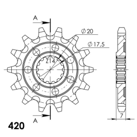 Supersprox Front Sprocket 420 14T Yamaha YZ 65 18-24