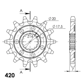Supersprox Front Sprocket 420 14T Yamaha YZ 65 18-24