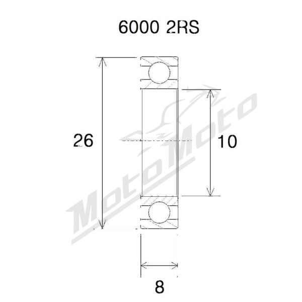 BLACK BEARING B5 Bearing 10x26x8 mm 6000-2RS