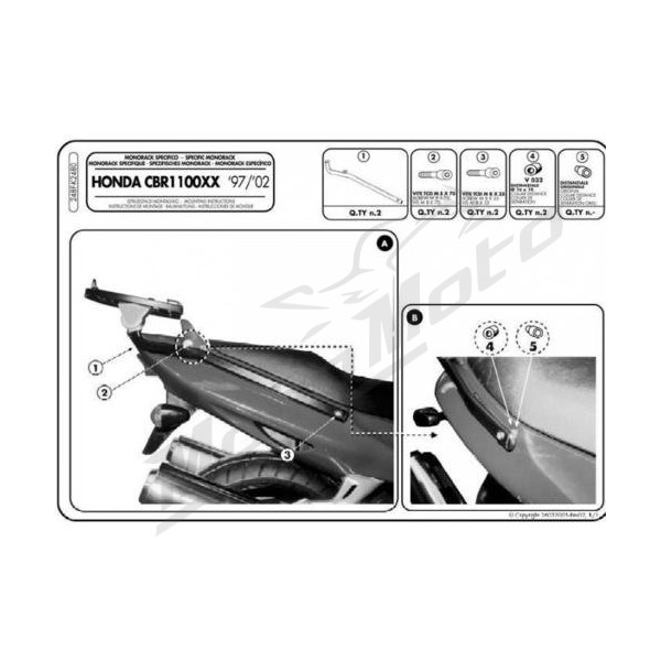 KAPPA Rear storage box bracket Honda CBR 1100XX 97-09