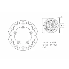 BREMBO Serie Oro apvalus fiksuotas stabdžių diskas galinis YAMAHA MT-10 / R9 / YZF-R1 / YZF-R6 600-1000cc 2003-2025