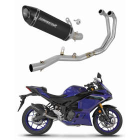 Yamaha YZF-R3 2025-2026 Dominator Full Exhaust System Collector Silencer HP8 BLACK + dB killer