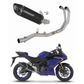 Yamaha YZF-R3 2025–2026 Dominator pilna išmetimo sistema HP8 BLACK + dB killer