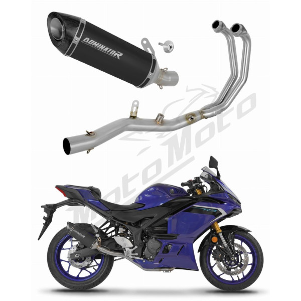 Yamaha YZF-R3 2025-2026 Dominator Full Exhaust System Collector Silencer HP8 BLACK + dB killer