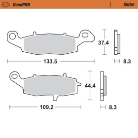 MOTO-MASTER Roadpro Front Brake Pads Kawasaki / Suzuki 250-1700 92-26
