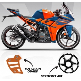 Galinė žvaigždė JTR890 + Grandinės / žvaigždės apsauga KTM RC 125-390cc 2014-2021