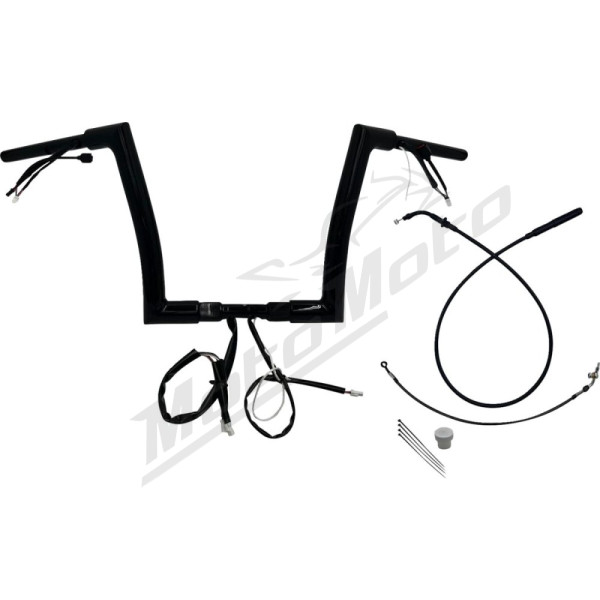 FAT BAGGERS INC. 1-1/2" EZ Install Flat Top Sharknose Handlebar Kit Black 38mm 89cm (30,5cm)