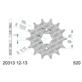 AFAM Steel Standard Front Sprocket 20313 - 520 12-13 teeth HONDA TRX 300cc 93-08