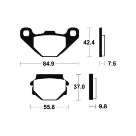 TECNIUM Street Performance Sintered Metal Brake pads MF46 Kawasaki / Suzuki 305-600cc 80-94
