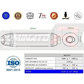 Exhausts kit Dominator HP1 HONDA VFR 800 V-TEC 2002-2013