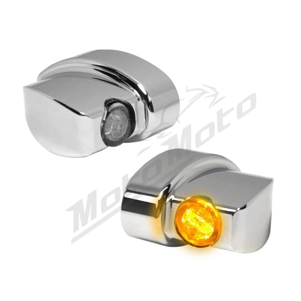 HEINZ BIKES NANO Rear Turn Signals Chrome Harley Davidson FLD / FLHX/ FLRT / FXD / XG / XL / XR / VRSCX 500/1977 93-24