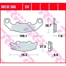 BRAKE PADS TRW MCB586 STANDARD