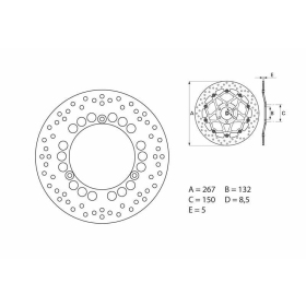 BREMBO Serie Oro Round Fixed Brake Disc Rear ​​​​​​​YAMAHA X-MAX 400 2013-2021