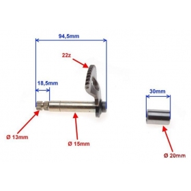 Kickstarter shaft CHINESE SCOOTER 94,5mm long