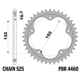 PBR Ultra-Light Aluminium Rear Sprocket 4460 - 525 HUSABERG / MV AGUSTA 390-1090cc 2001-2024