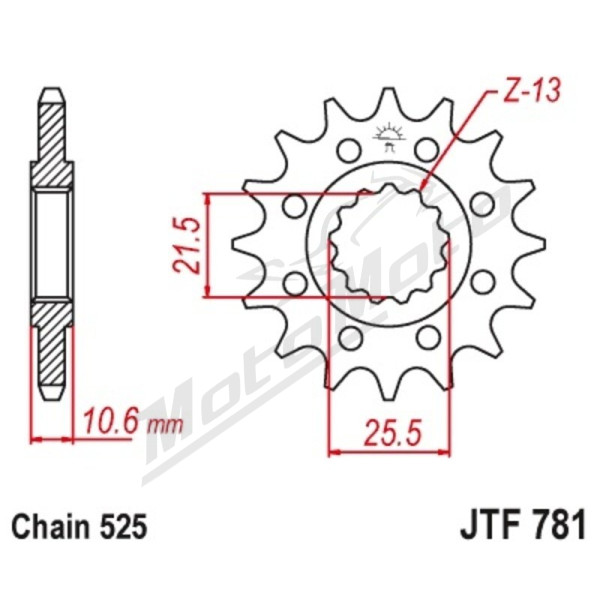 JT Grandinės komplektas sustiprintas 525Z3 14/42 Benelli TRK 502 17-24