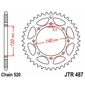 JT Grandinės komplektas 525X1R3 15/43 Kawasaki KLR 650 90-04