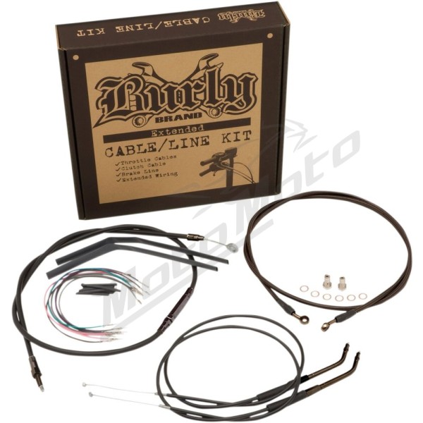 BURLY BRAND T-Bars handlebars Cables / Brake Lines / Wires Extension Kit Harley Davidson XL 883-1200cc 2007-2013
