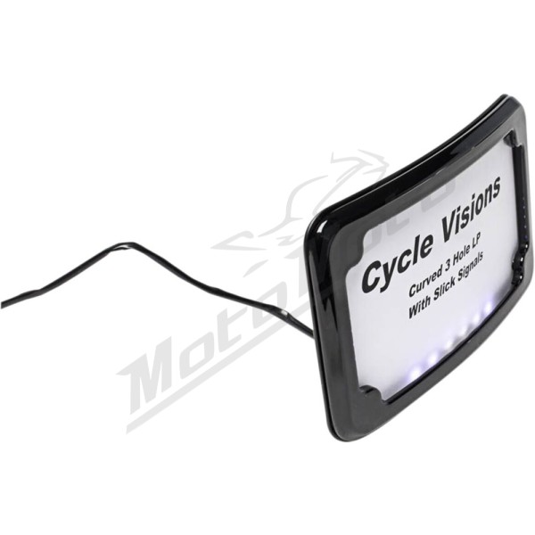 CYCLE VISIONS 3-Hole Mounted LED Lighted License Plate Frame