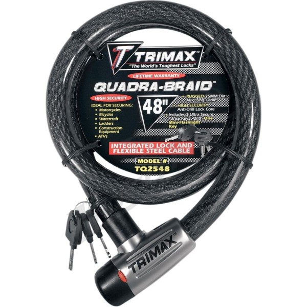 TRIMAX Quad-Braid Integrated Cable Lock 122 cm