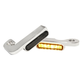 HEINZ BIKES LED Handlebar Turn Signals Chrome Harley Davidson FLHR / FLHTC / FLHT / FXRT / FLTRI / FLHX 1340/1800 90-14