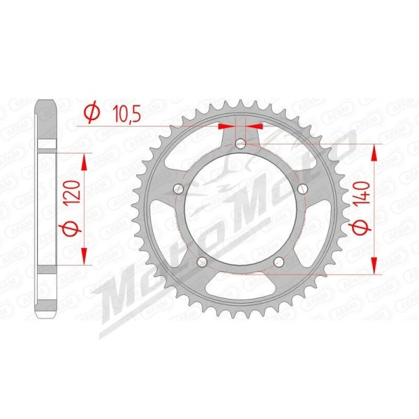 AFAM Steel Standard Rear Sprocket 530 40-46 teeth