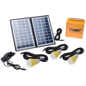 Camping lighting compl. with solar panel