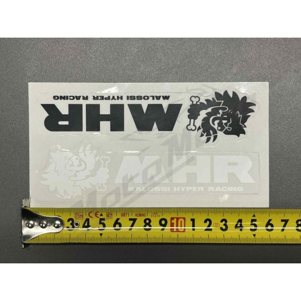 SALE! Sticker MHR Malossi hyper racing clear background Black / White 7pcs.