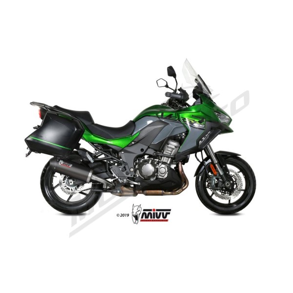 MIVV Oval Muffler Carbon/Carbon End Cap Kawasaki Versys 1000 19-24