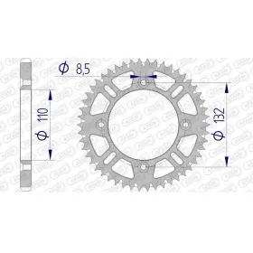 AFAM Aluminium Ultra-Light Self-Cleaning Rear Sprocket 72102 - 428 46-51 teeth KTM / HUSQVARNA / GAS GAS 85-105cc 03-25