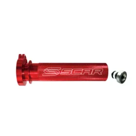Scar racing aliuminė akceleratoriaus rankenėlė su guoliu Kawasaki / Suzuki / Yamaha 125-450cc 00-25 Raudona