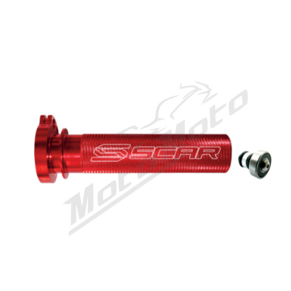 Scar racing aliuminė akceleratoriaus rankenėlė su guoliu Kawasaki / Suzuki / Yamaha 125-450cc 00-25 Raudona