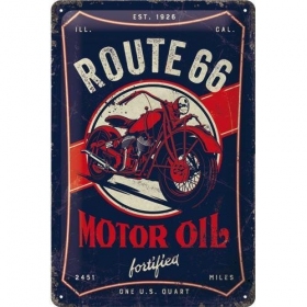 Metal tin sign ROUTE 66 MOTOR OIL 20x30