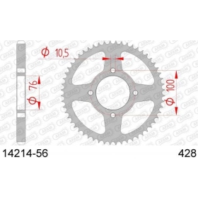 AFAM Steel Standard Rear Sprocket 428 56 teeth SUZUKI VL 125cc 00-07