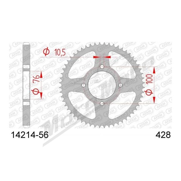 AFAM Steel Standard Rear Sprocket 428 56 teeth SUZUKI VL 125cc 00-07
