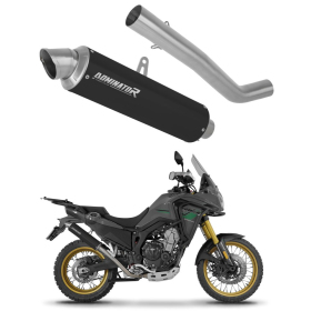 Dominator Exhaust Silencer Muffler GPF BLACK + dB killer Rieju Aventura 500 2023-2026