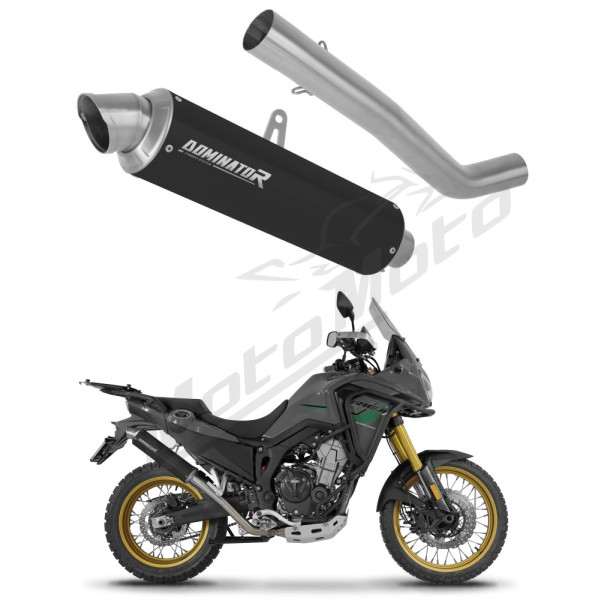 Dominator Exhaust Silencer Muffler GPF BLACK + dB killer Rieju Aventura 500 2023-2026