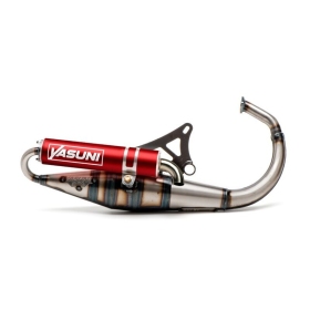 YASUNI motorolerio Z išmetimo vamzdis - plienas/aliuminis, raudonas APRILIA / ITALJET / MBK / YAMAHA 50 1988-2018